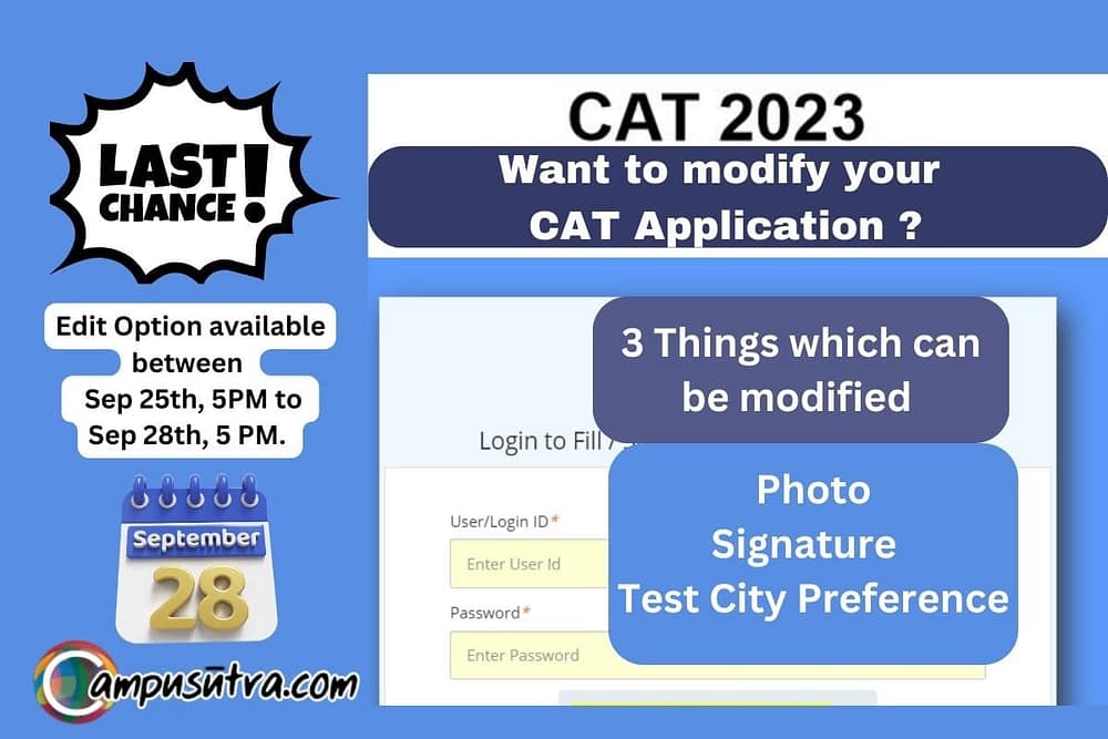 CAT Exam 2023 Application Correction Dates CAT Application correction
