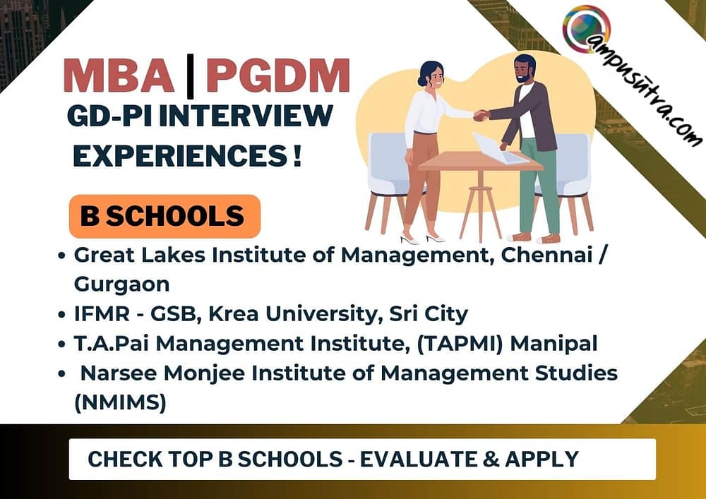 MBA| PGDM 2024 : B-School (GD-PI) Interview Experiences GD