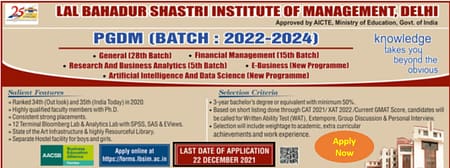 LBSIM Delhi PGDM Admission 2022 lbsim application form