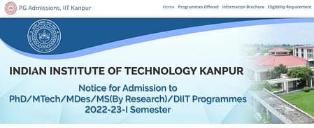 IIT Kanpur M.Tech./M.Des./M.S. by Research & Ph.D Admission 2022 IIT Kanpur M Tech admission