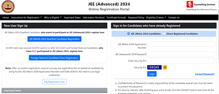 JEE Advanced 2024 – Registration window opens JEE Advanced