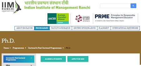 IIM Ranchi PhD Admission 2023. Application Open IIM Ranchi