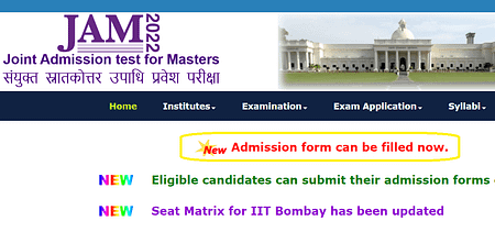IIT JAM Admission Form 2022. Application link activated IIT Jam 2022