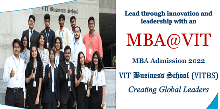 MBA Admission 2022 at VIT Business School, VITBEE Test MBA Admission 2022