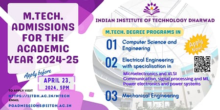 IIT Dharwad M Tech Admission 2024 IIT Dharwad M Tech Admission 2024