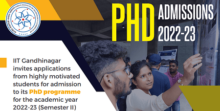 IIT Gandhinagar PhD admission 2022 -23. PG Admission Portal
