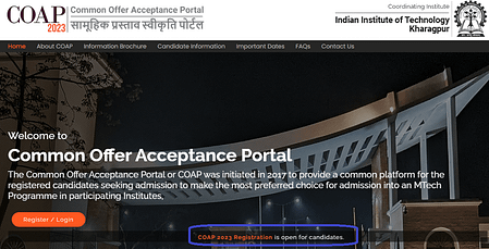 COAP 2023 Registration is open for candidates COAP 2023 Registration