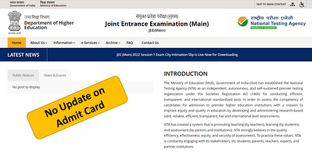 JEE Main Exam 2022: Admit Card not released yet JEE Main Admit Card