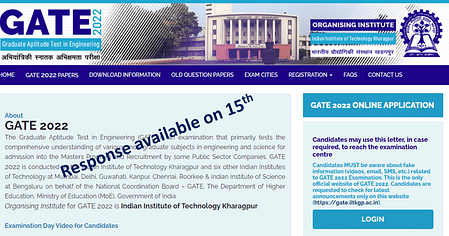 GATE Response Key 2022 Available from Feb 15 GATE Response Key