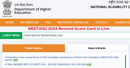 NEET UG re-exam results announced on exams.nta.ac.in neet ug rE EXAM