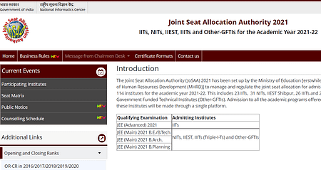 JoSAA 2021 Counselling – Schedule released for IIT, NIT admissions josaa