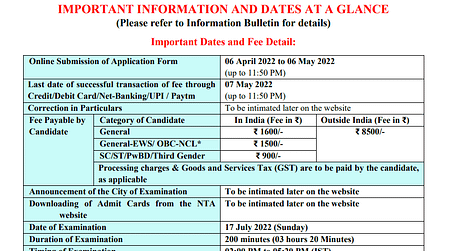 NEET UG 2022: Correction window opens, make changes till May 27 NEET Exam