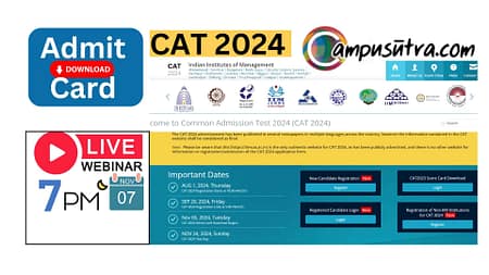 CAT 2024 Alert : Admit Card To Be Released on Nov 5th’24.