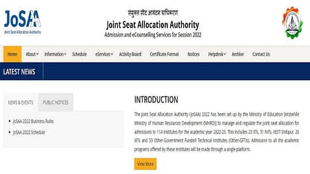 JoSAA Counseling 2022 Schedule Released JoSAA Counseling 2022