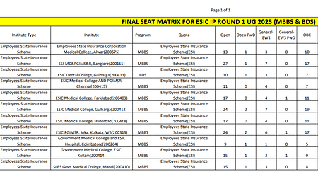 MCC releases seat matrix for MBBS, BDS admission 2025 MCC Counselling