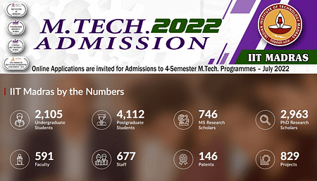 IIT Madras M. Tech Admission 2022. IIT Madras M Tech Admission