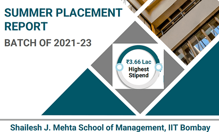 SJMSOM IIT Bombay Summer Placement Report 2023 Batch SJMSOM SIP 2023 Batch
