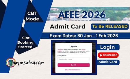 AEEE 2026 Admit Card for B Tech Admission & Exam Pattern AEEE Admit Card