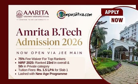 Amrita B Tech Admission 2026 via JEE Main Score Amrita B Tech Admission 2026