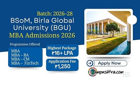 BSoM, Birla Global University MBA Admission 2026. BGU Application Open BGU Application