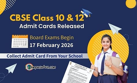 CBSE Class 10 and 12 Admit Cards Released for 2026 Board Exams CBSE Class 10