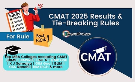 CMAT Rank: Tie-breaking rules for candidates with same scores CMAT Marks