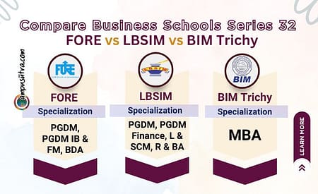 FORE vs LBSIM vs BIM Trichy : Fees, seat, Average Salary FORE vs LBSIM