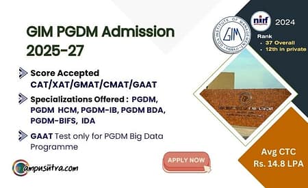 GIM Goa Admission 2025, Fees, Seat, Placement and GAAT GIM PGDM Admission