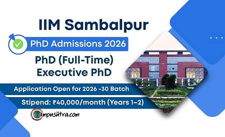 IIM Sambalpur PhD Admissions 2026. Application Date Extended IIM Sambalpur PhD Admissions