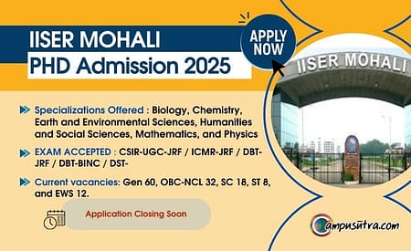 IISER Mohali PhD Admission 2025 IISER PHD Admission 2025