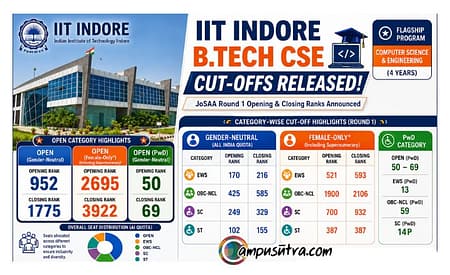 IIT Indore B.Tech CSE Cut-offs Released: Opening and Closing Ranks IIT Indore B.Tech CSE Cut-offs Released