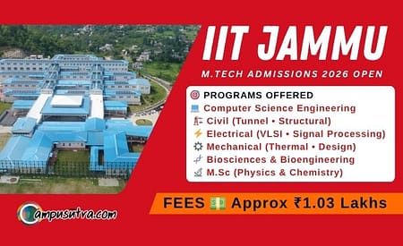 IIT Jammu M Tech admission 2026. Apply Online IIT Jammu M Tech Admissions 2026
