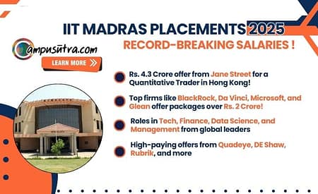 IIT Madras Placements 2025: Rs. 4.3 crore job offer from global trading firm B Tech Placements 2025