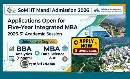 SoM IIT Mandi Integrated MBA Admission 2026. Application Extended Integrated MBA admission