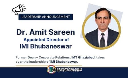 IMT Ghaziabad Dean Dr. Amit Sareen Appointed Director of IMI Bhubaneswar IMI Bhubaneshwar director