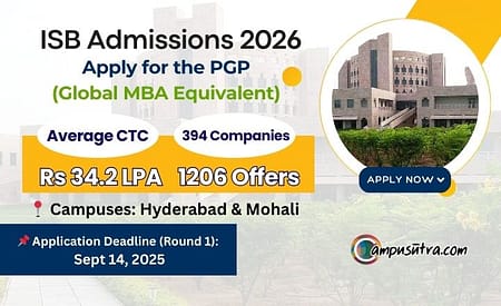 ISB Admissions 2026: Eligibility, Placements, Fees & Ranking ISB Placement 2024