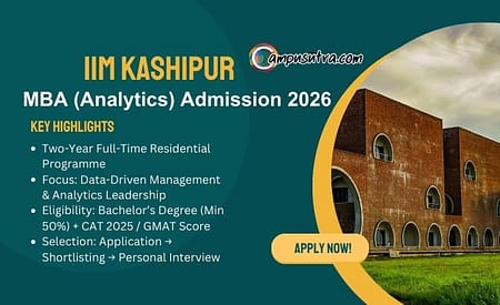 IIM Kashipur Opened Application for MBA Analytics Admission 2026 MBA Analytics Admission 2026