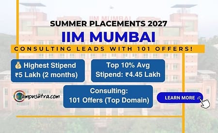 Consulting Leads IIM Mumbai Summer Placements 2027 Batch With 101 Offers Indian Institute of Management Mumbai