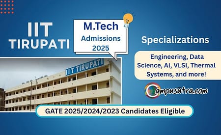 IIT Tirupati M Tech Admission 2025 M Tech admission
