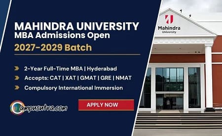 Mahindra University Opens Application for MBA Batch 2027–2029 : Mahindra University applications