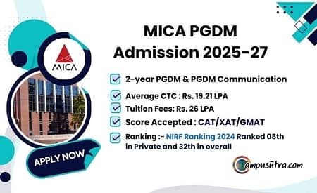 MICA PGDM Admission 2025. Application open