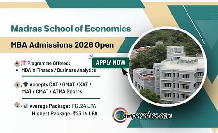 Madras School of Economics MBA Admission 2026 Madras School of Economics