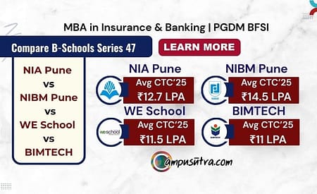 Compare B Schools Series 47: NIA Pune vs NIBM vs WE School vs BIMTECH NIA vs NIBM