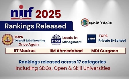 NIRF 2025 Ranking Released: IIT Madras once again tops NIRF 2025