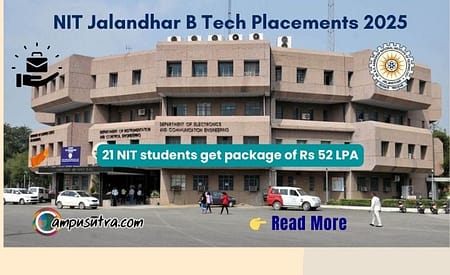 NIT Jalandhar B Tech Placement 2025. 21 Students received 52 LPA Package NIT Jalandhar Placement 2025