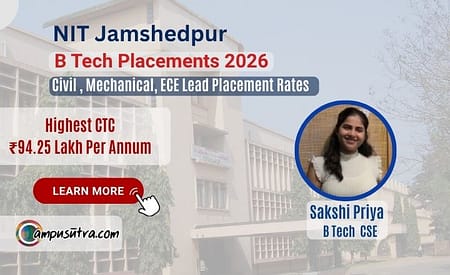 NIT Jamshedpur Placements 2026: Civil, Mechanical & ECE Lead Placement Rates NIT Jamshedpur B Tech Placement