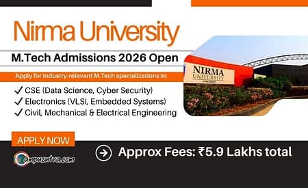 NIRMA University M Tech Admission 2026 NIRMA University M Tech Admission 2026