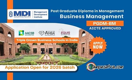 MDI Gurgaon PGDM BM Admission 2026. Application Open PGDM BM Admission 2026
