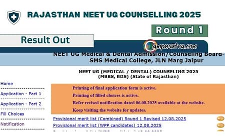 Rajasthan NEET UG 2025 Round 1 Allotment Out Rajasthan NEET UG 2025