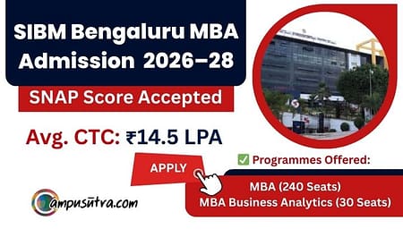 SIBM Bengaluru MBA Admission. Application Open SIBM Bengaluru MBA
